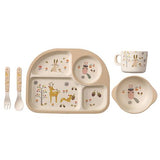 Baby Bamboo Fiber Feeding Dinner Set